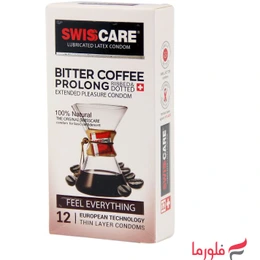 کاندوم سوئیس کر مدل Bitter Coffee Prolong بسته 12 عددی